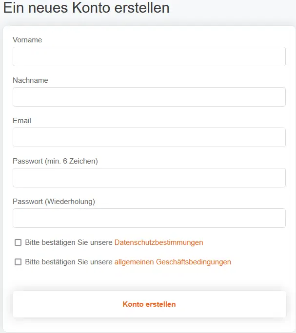 Kontoerstellung POICloud 2