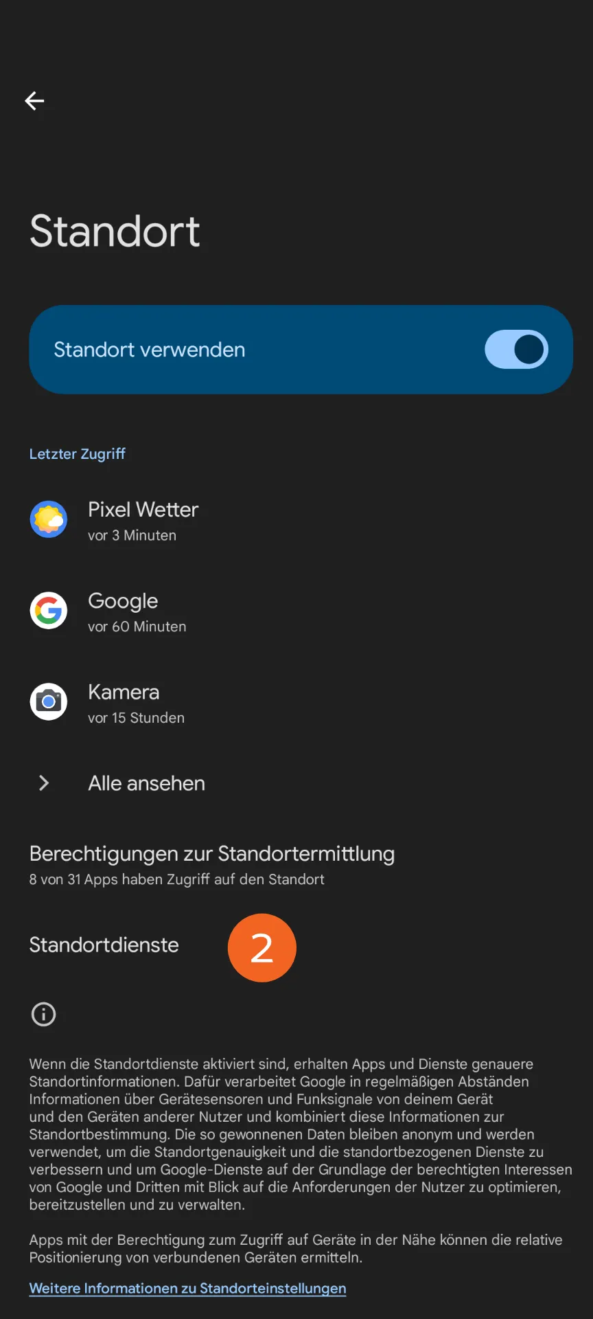 Standort Einstellung Android 2