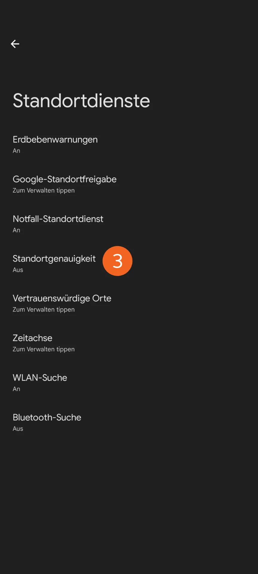 Standort Einstellung Android 3