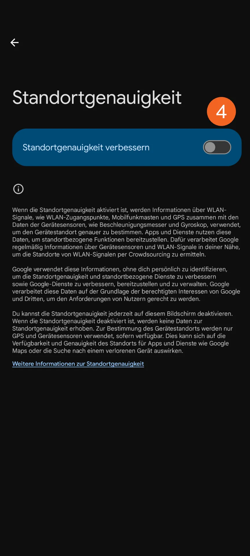 Standort Einstellung Android 4
