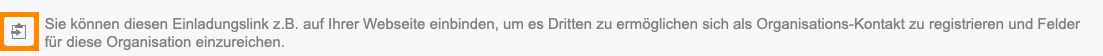 Screenshot POICloud - Organisationsansicht - Einladungslink