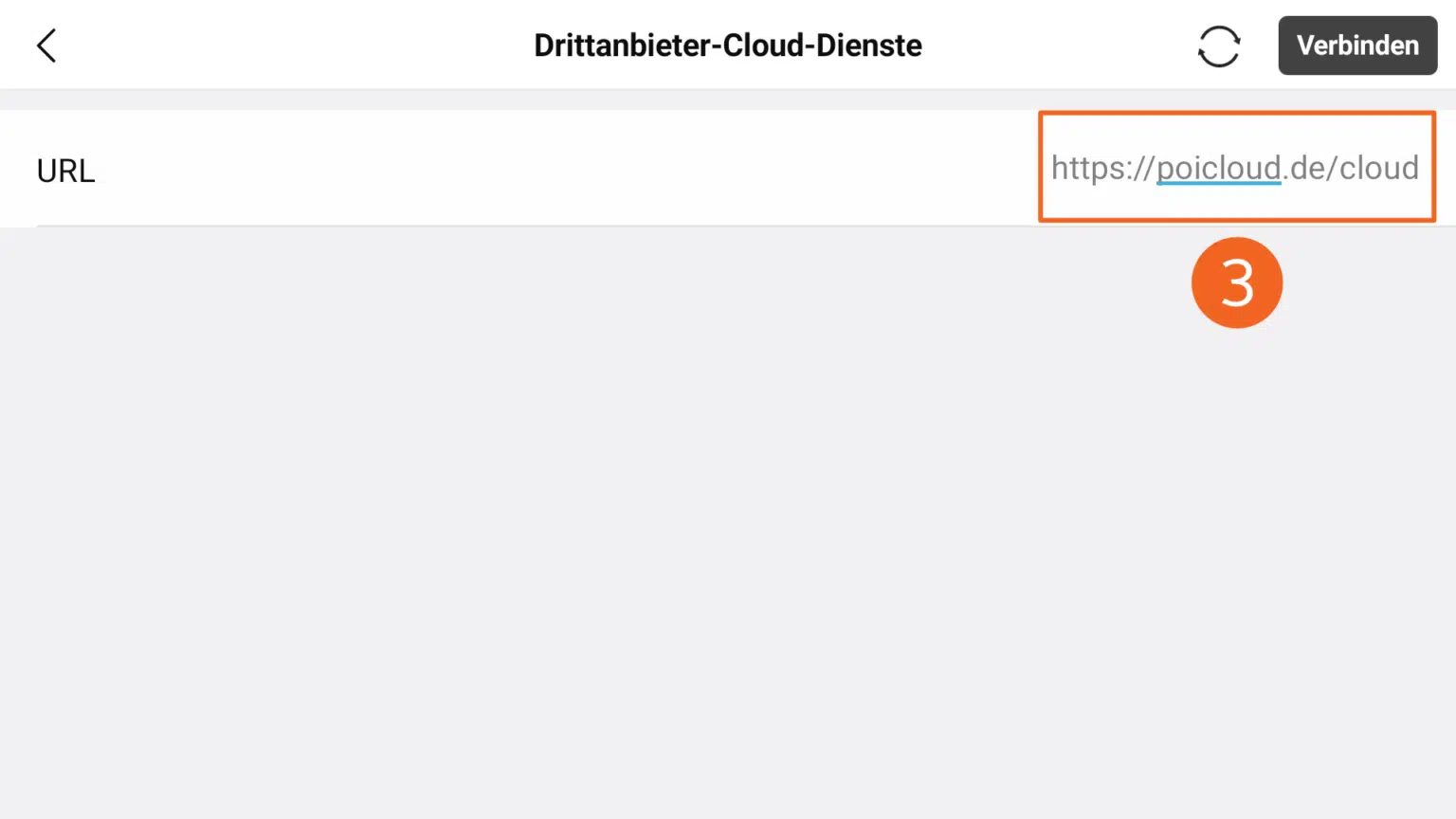 Screenshot DJI Pilot2 App - Drittanbieter-Cloud-Dienste - Einrichtung POIConnect
