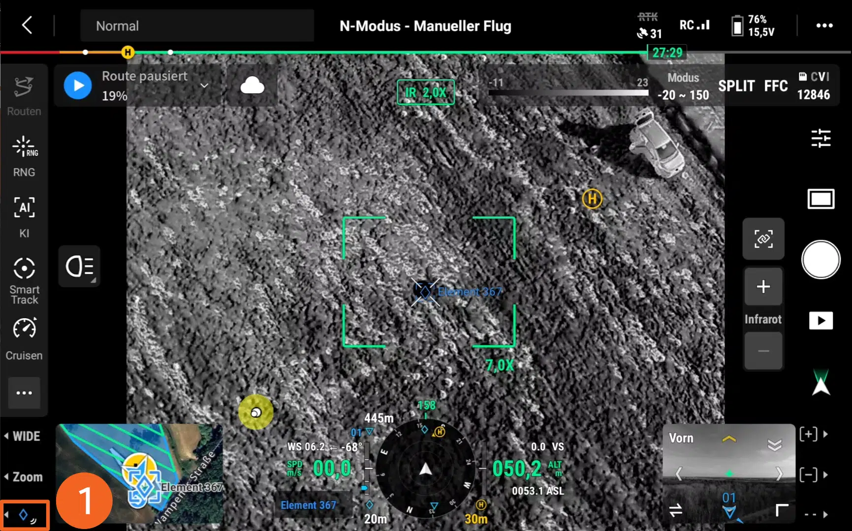 Screenshot DJI Pilot2 App - M4T - POI setzen - POIConnect
