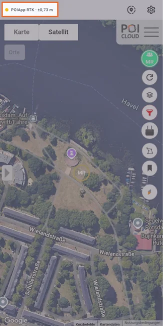 Screenshot - RTK Empfänger in POIApp einrichten - Android - Schritt 6