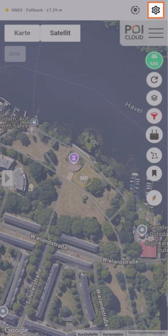 Screenshot - SAPOS RTK-Korrekturdienst in POIApp einrichten - Android - Schritt 1