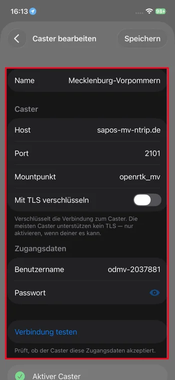 Screenshot - SAPOS Korrekturdienst in POIApp einrichten - iOS - Schritt 4