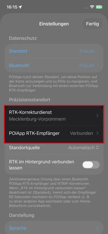 Screenshot - SAPOS Korrekturdienst in POIApp einrichten - iOS - Schritt 6