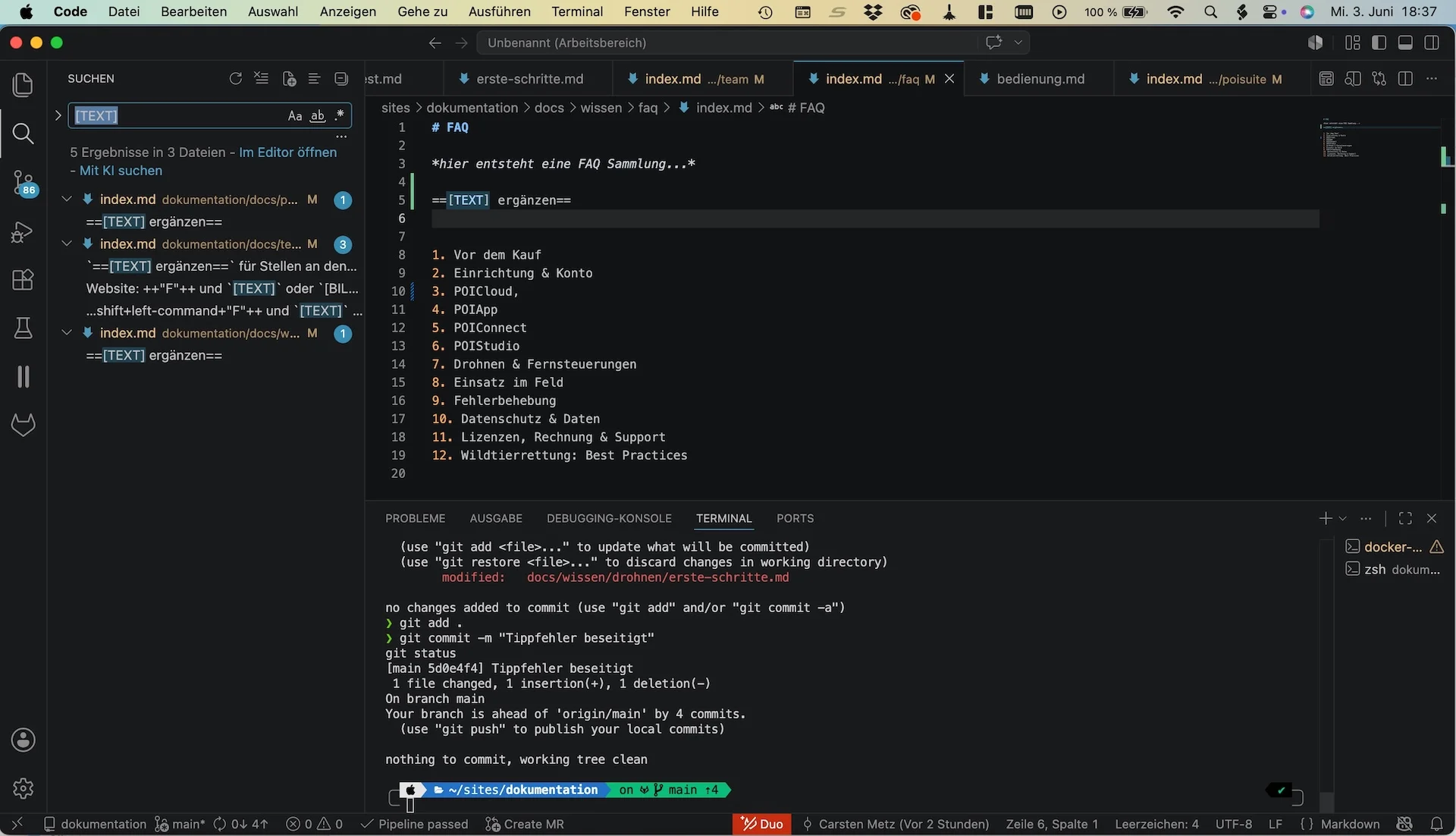 Suche in VS Code