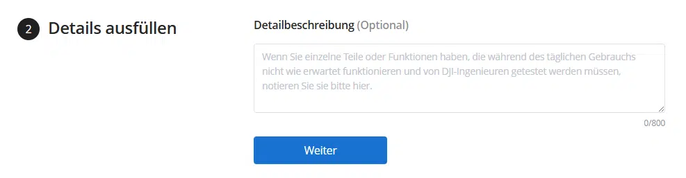 Screenshot DJI Maintenance