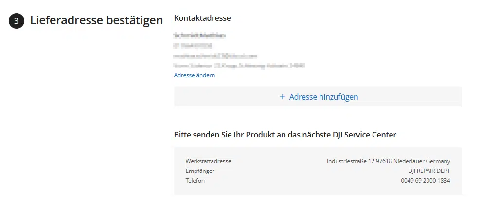 Screenshot DJI Maintenance