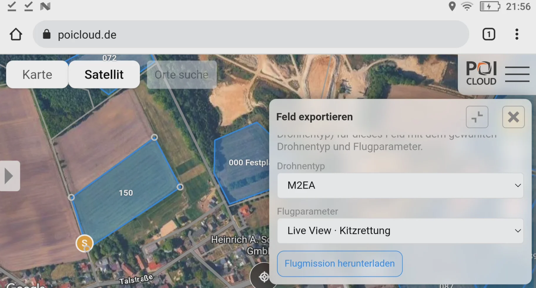POICloud auf dem SmartController der DJI Mavic M2EA